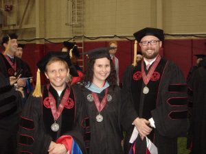 UA Graduation May 2016. Left to right: Dr. Paul N. Eubanks, Elizabeth Pratt Eubanks, and Dr. Daniel A. LaDu.