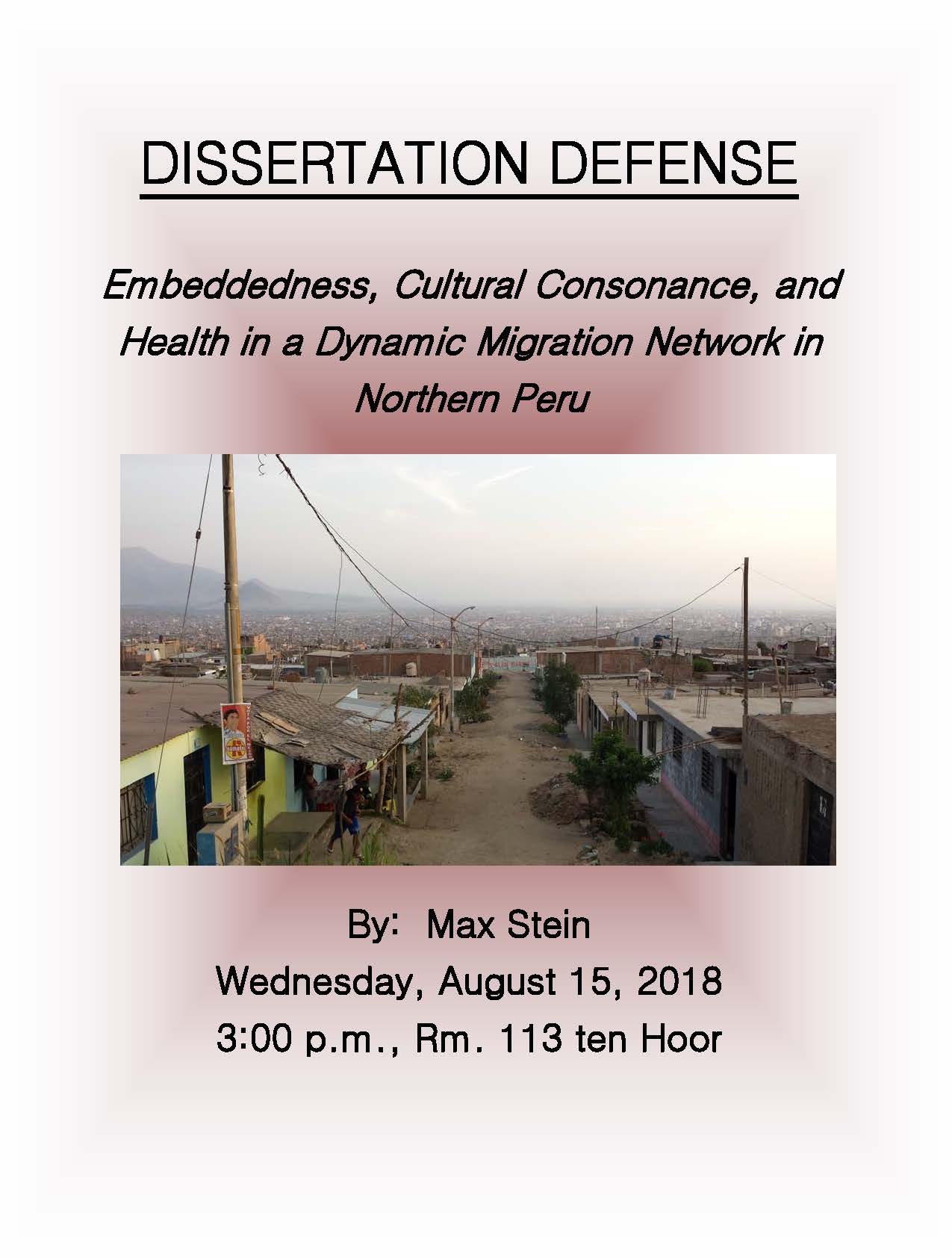 poster for Max Stein dissertation defense